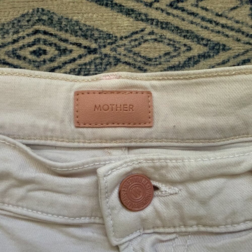MOTHER The Dutchie Fray Shorts So Far Gone -Cream- 28- Medium Rise - Picture 6 of 11